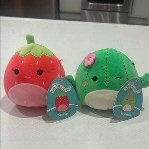 Squishmallows Scarlet Red and Maritza Green Plush Set